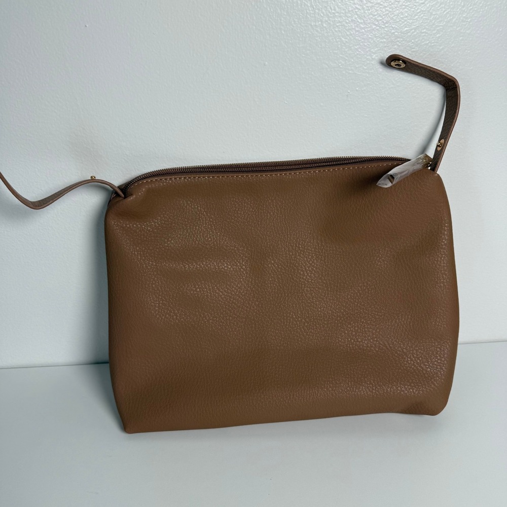 Madison‎ West Brown Faux Leather Crossbody Bag Pouch Style